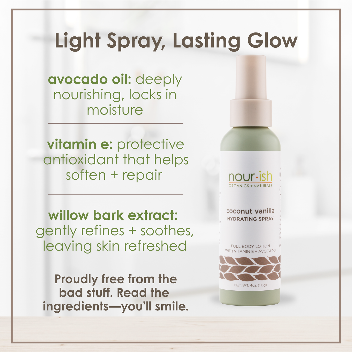 Coconut Vanilla Hydrating Spray Full Body Lotion