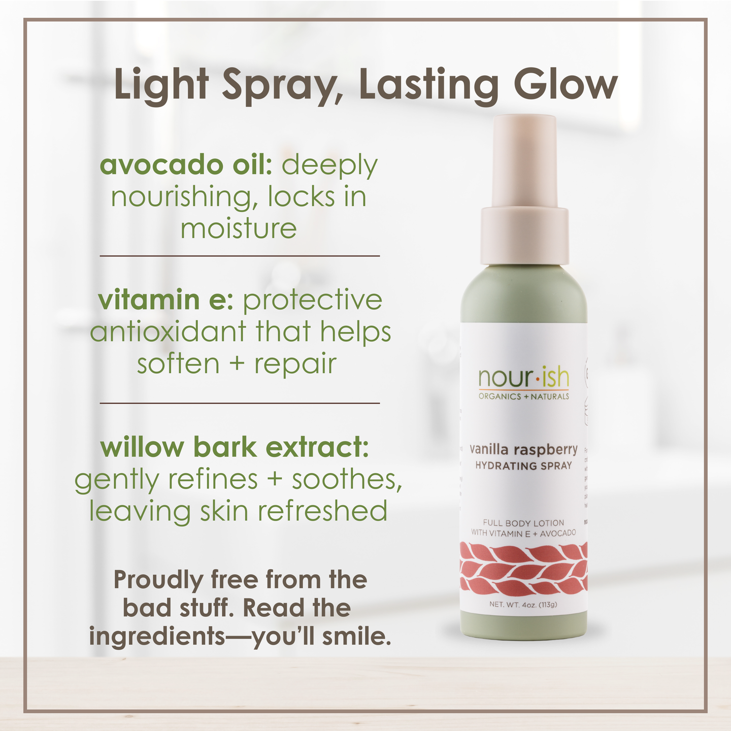 Vanilla Raspberry Hydrating Spray Full Body Lotion