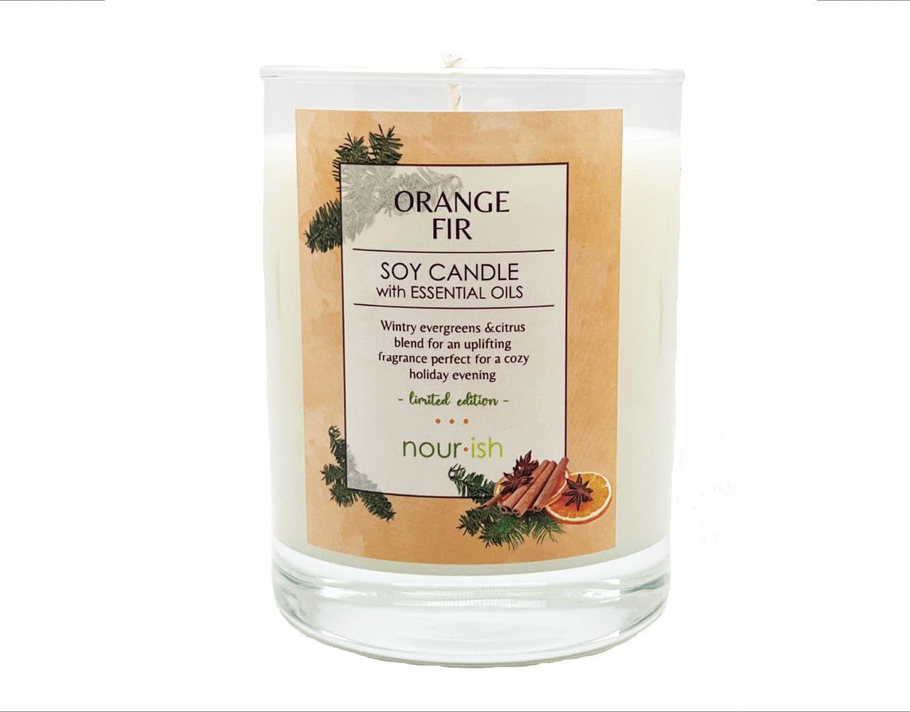 Orange Fir Glass Soy Candle