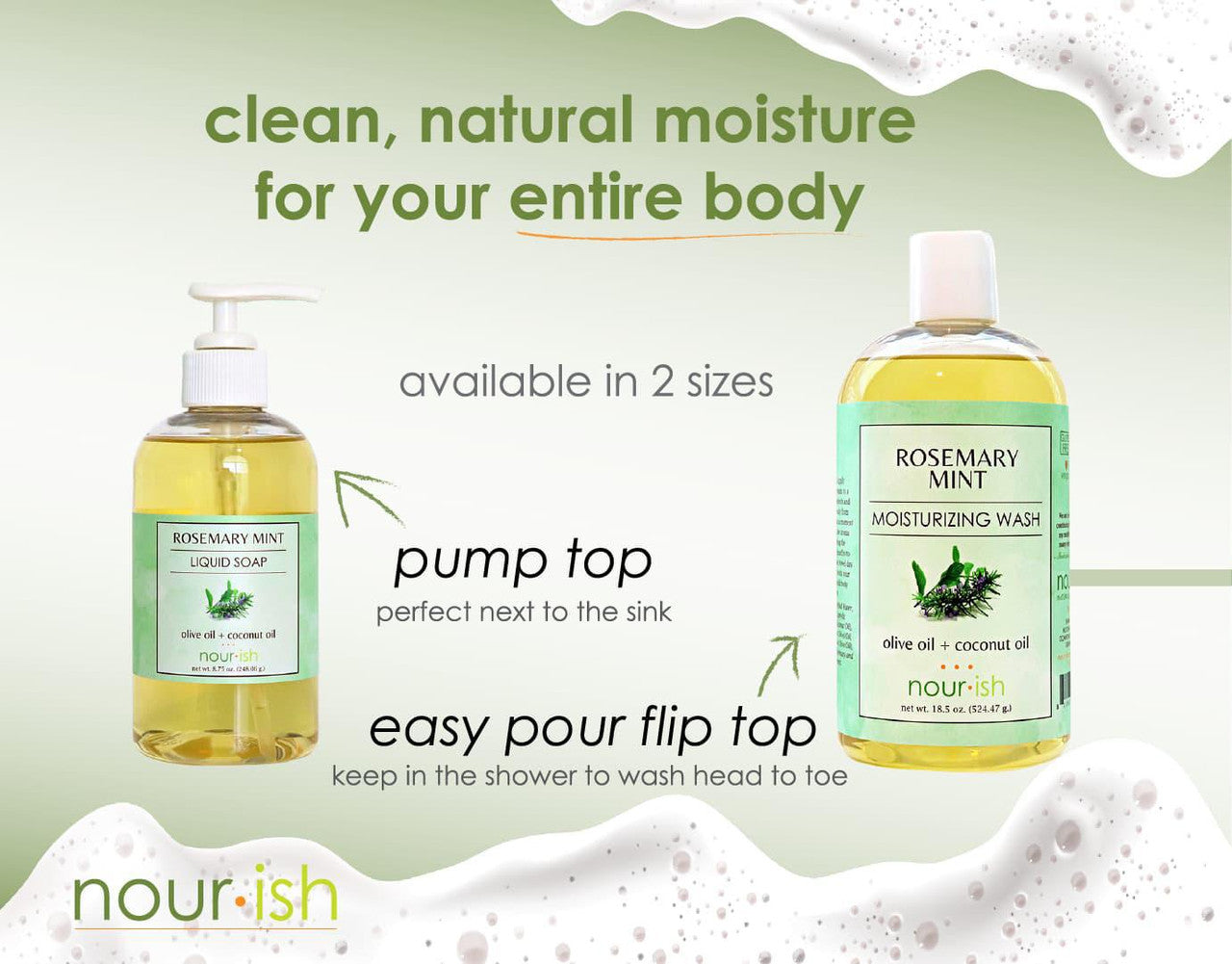 Nourish Hydrating Moisturizing Wash + Soap