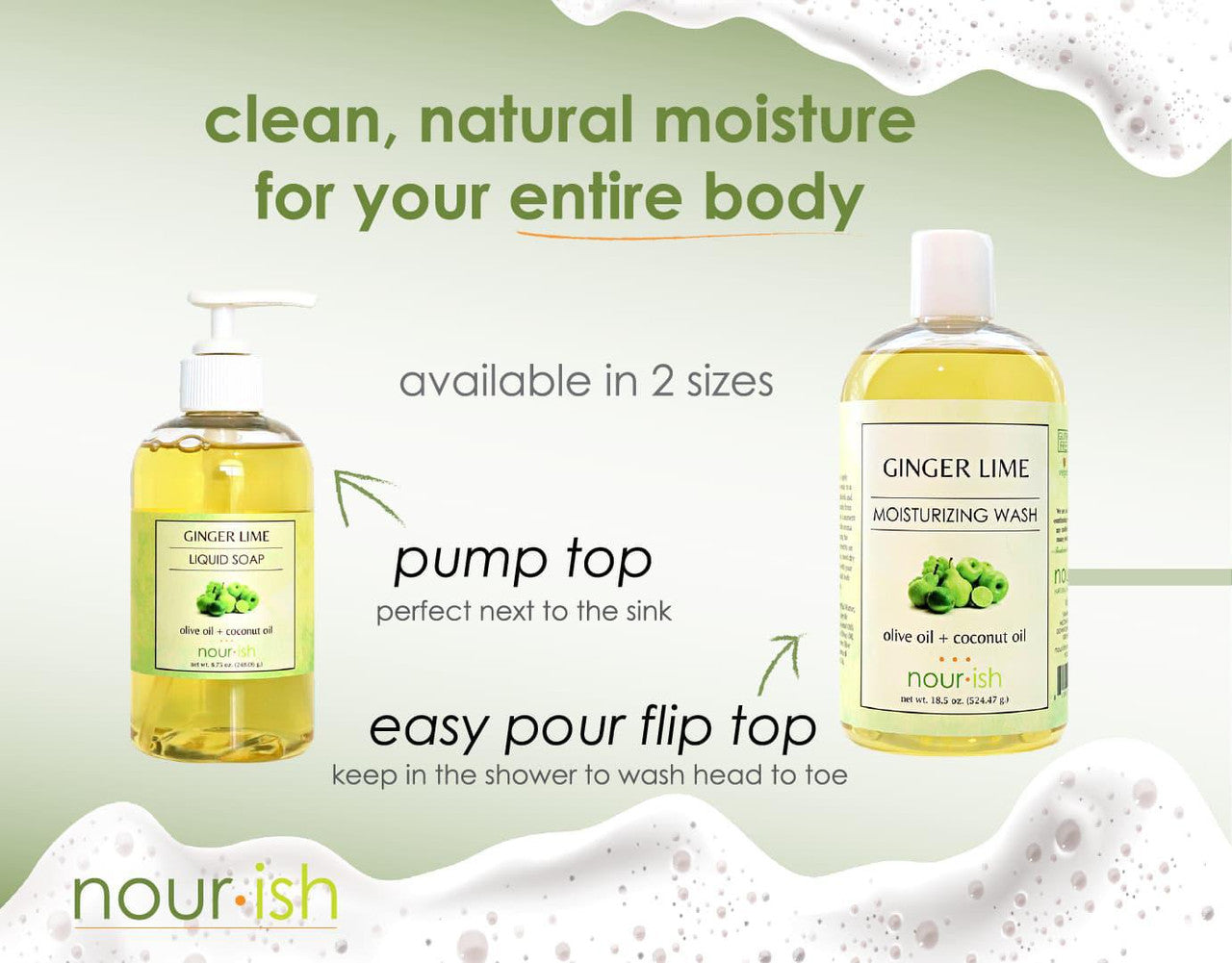 Nourish Clean Moisturizing Wash + Soap