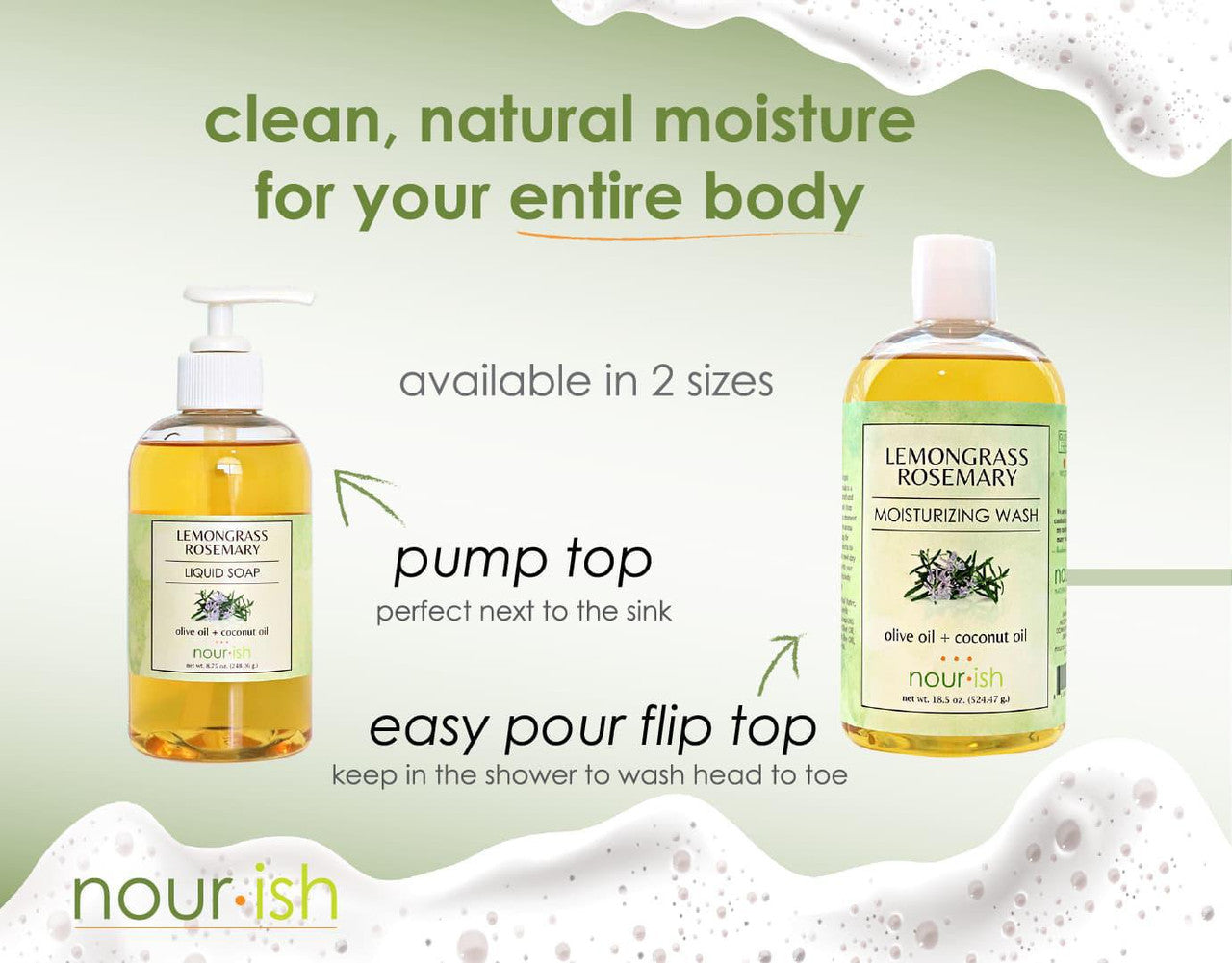 Nourish Natural Wash - Two Sizes