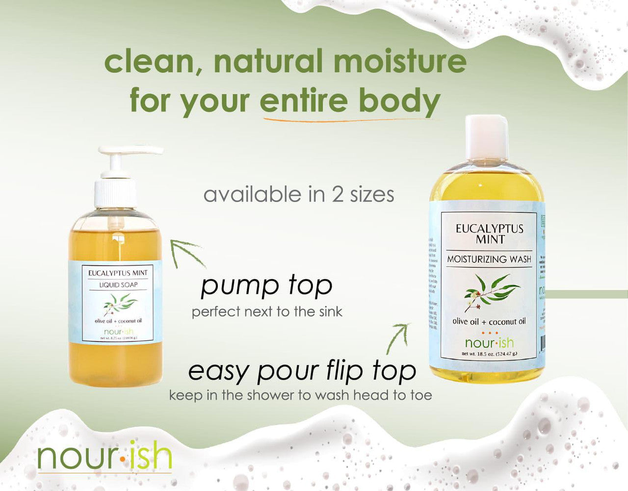 Nourish Clean Moisturizing Wash + Soap