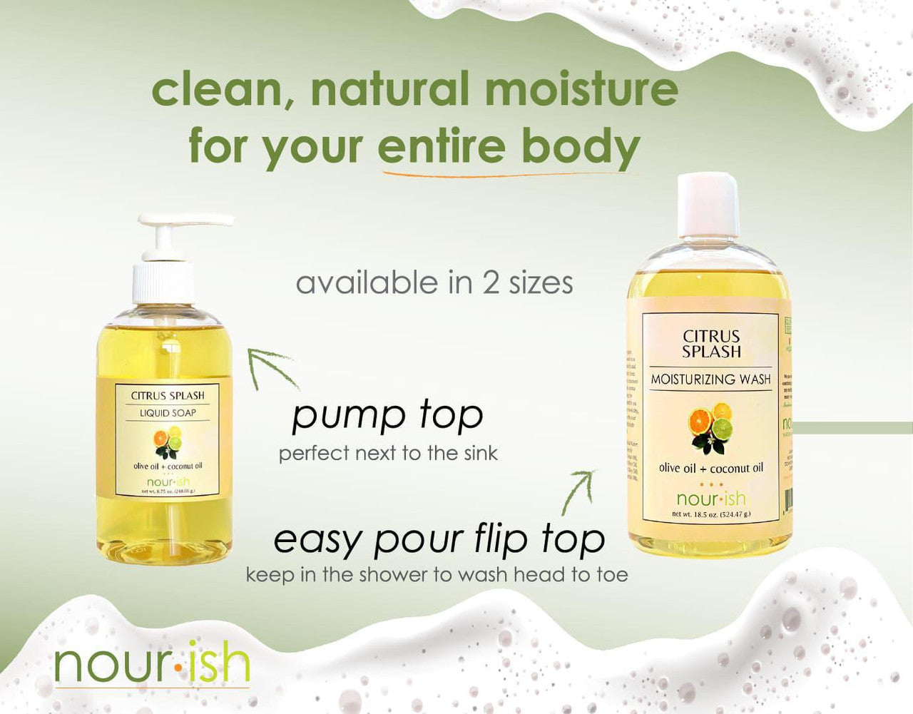 Nourish Liquid Soap Size Options