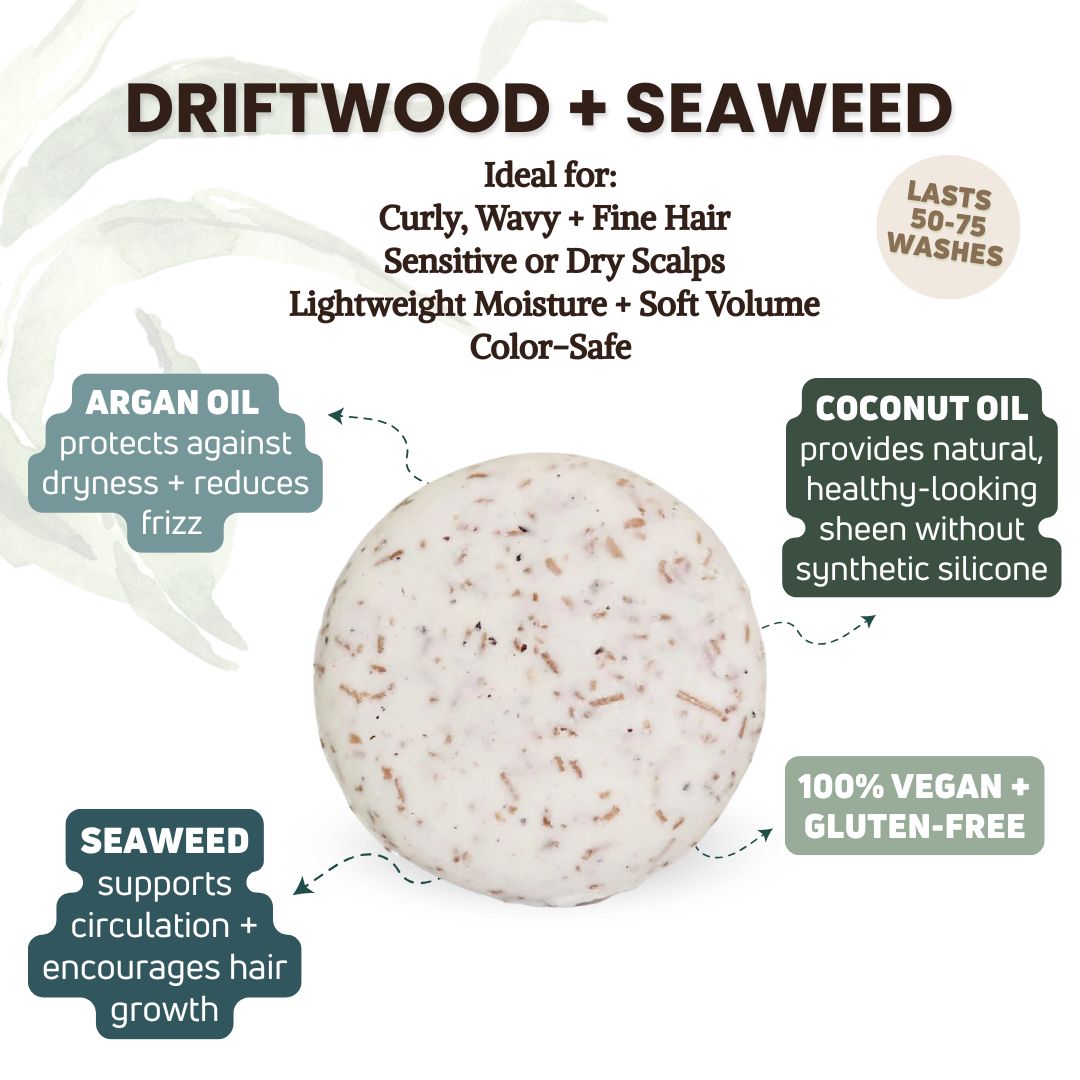 Driftwood + Seaweed Shampoo Bar