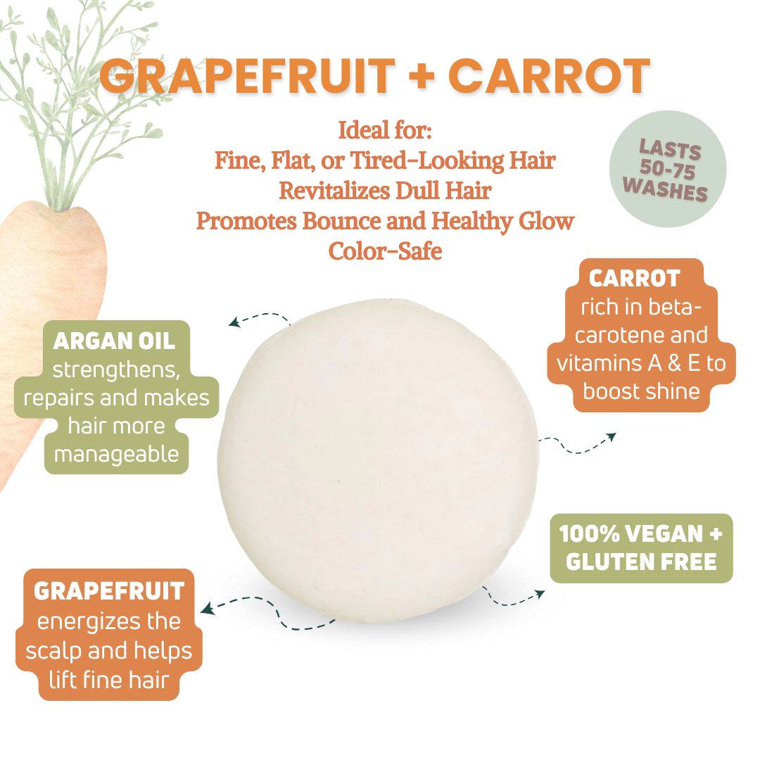 Grapefruit + Carrot Shampoo Bar