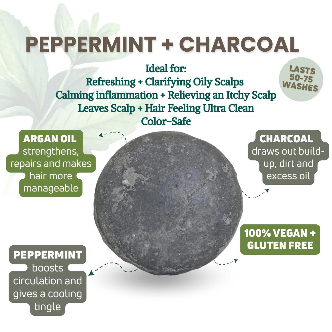 Peppermint + Charcoal Shampoo Bar