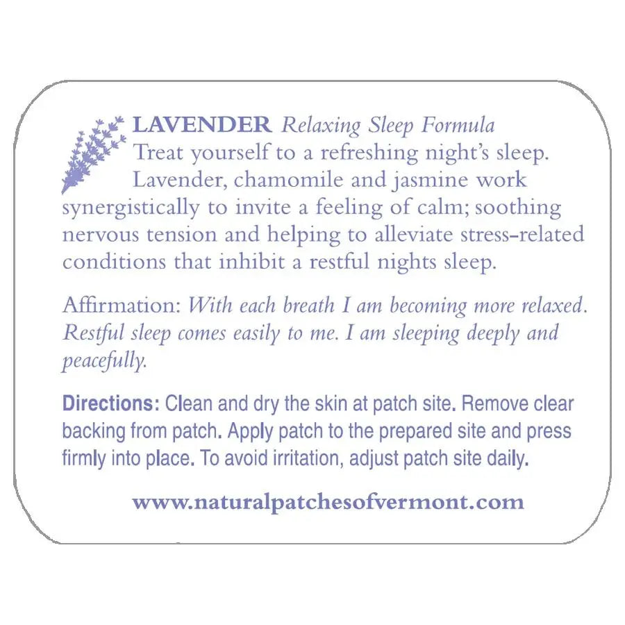 Lavender Sleep Comfort Formula Essential Oil Patch - 10 Pack Tin