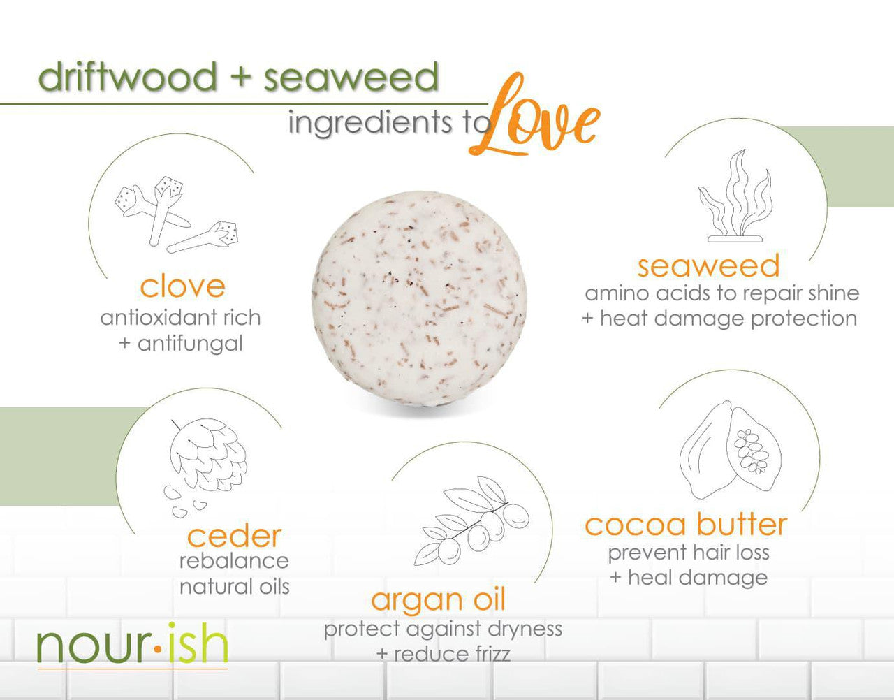 Driftwood + Seaweed Shampoo Bar