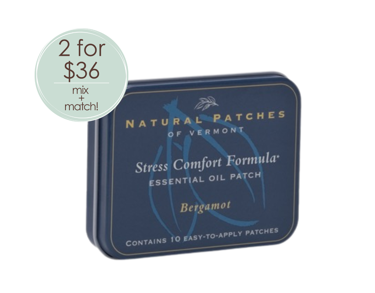 Calming Stress Essential Oil Patch - 10 Pack Tin